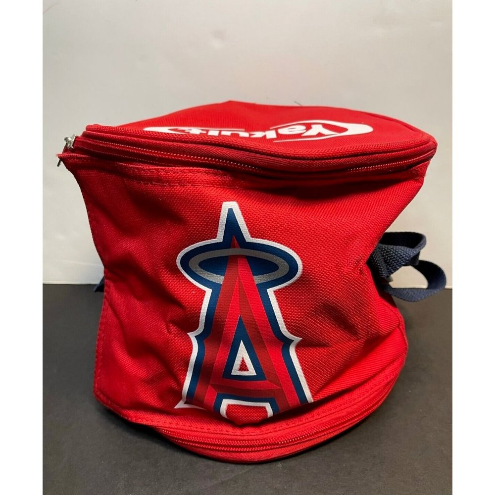 MLB L.A. Angels insulated lunch bag can cooler round collapsible tote baseball